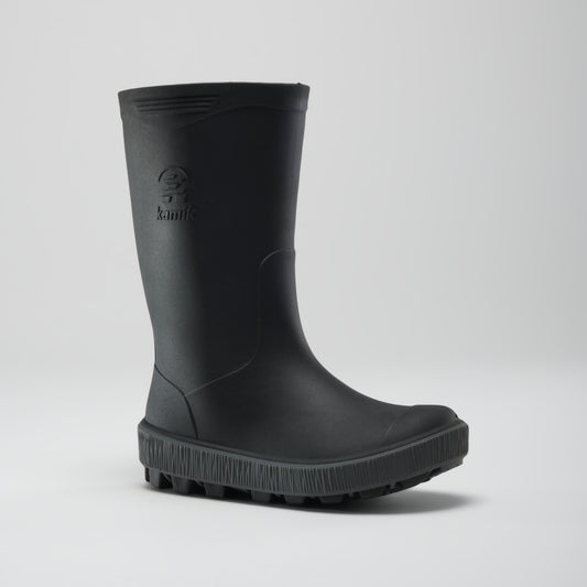 Black-Charcoal : Riptide Kids' Rain Boots - Main View
