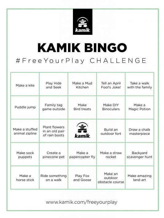 Kamik #FreeYourPlay Bingo Card