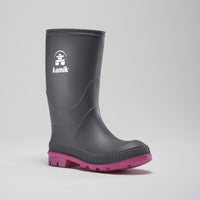 CHARCOAL/MAGENTA : Stomp - Toddler Rain Boots Main View