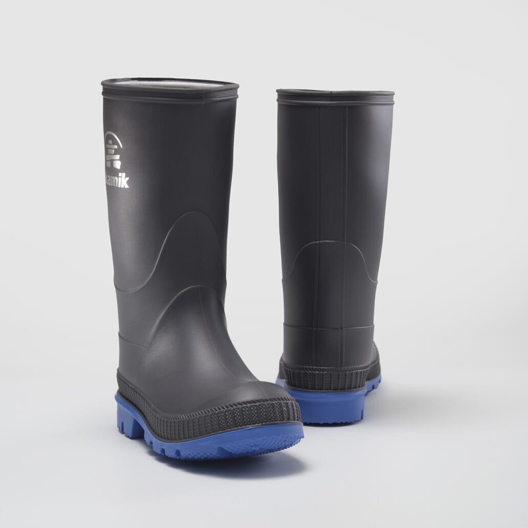 Charcoal-Blue : Stomp Kids' Rain Boots - Pair View