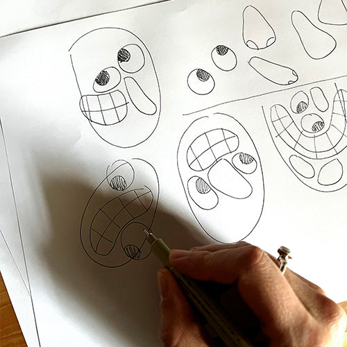 Artist Cécile Gariépy creating the characters featured on the insoles of Kamik Nova clogs.