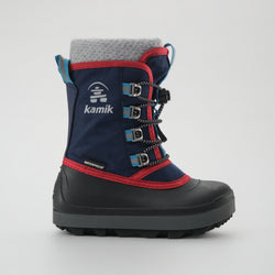 Navy : Cascade Kids Winter Boots - Side View