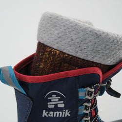 Navy : Cascade Kids Winter Boots - Liner View