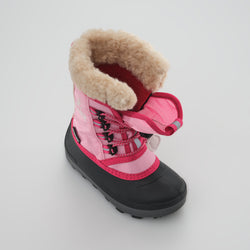 Pink : Cascade Kids Winter Boots - Three-Quarter Top View