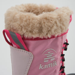 Pink : Cascade Kids Winter Boots - Close-up Top View