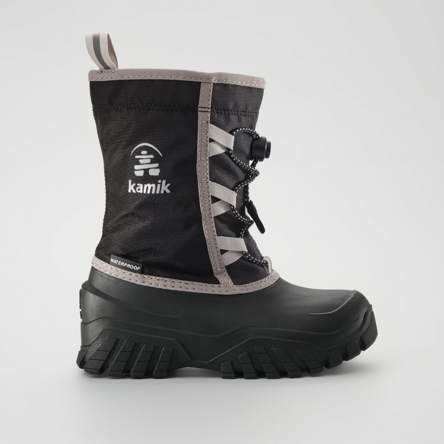 Black-Charcoal : Freezie Kids Winter Boots - Side View