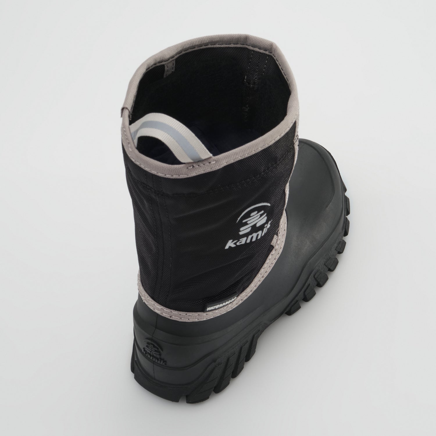 Black-Charcoal : Freezie Kids Winter Boots - Three-Quarter Top View