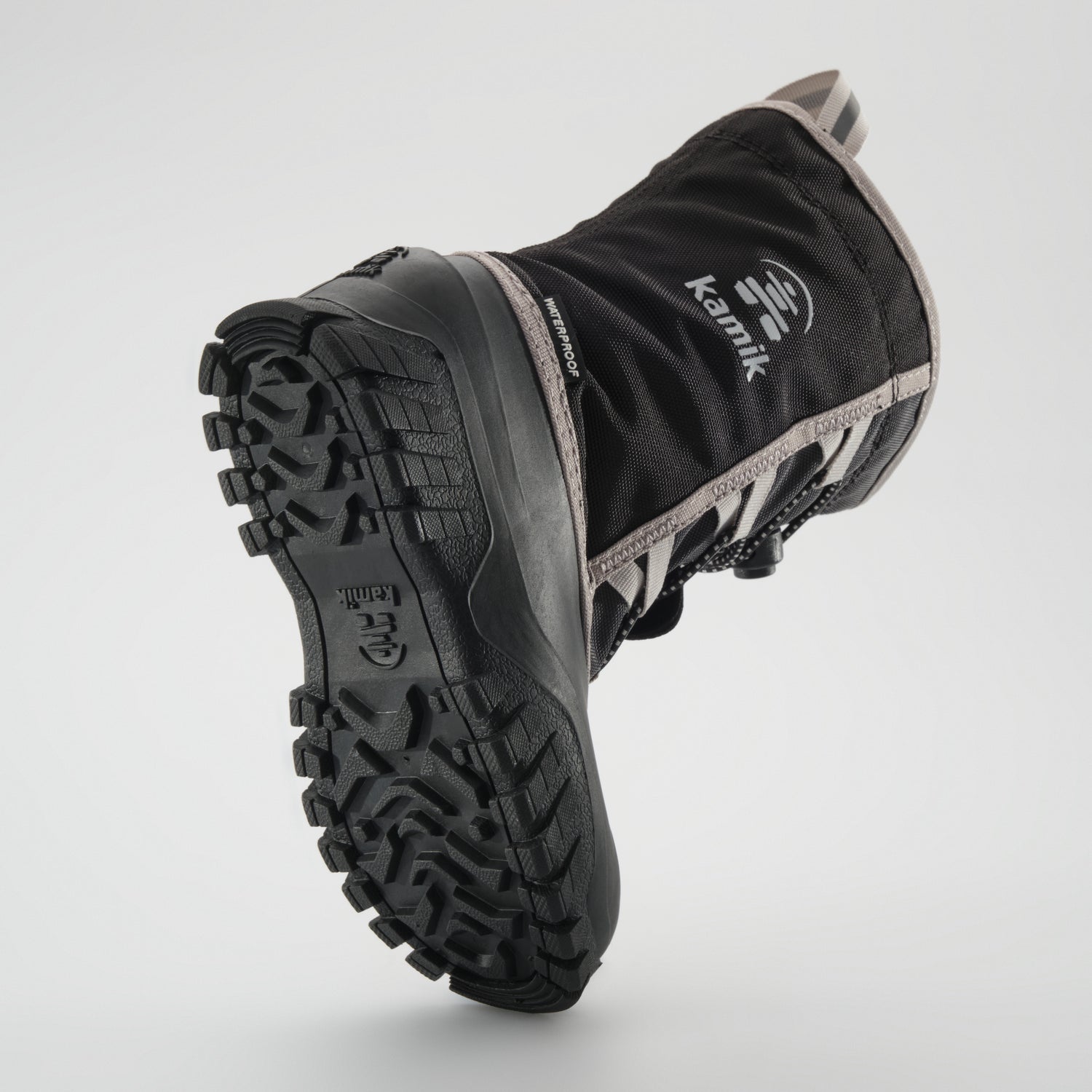 Black-Charcoal : Freezie Kids Winter Boots - Outsole View