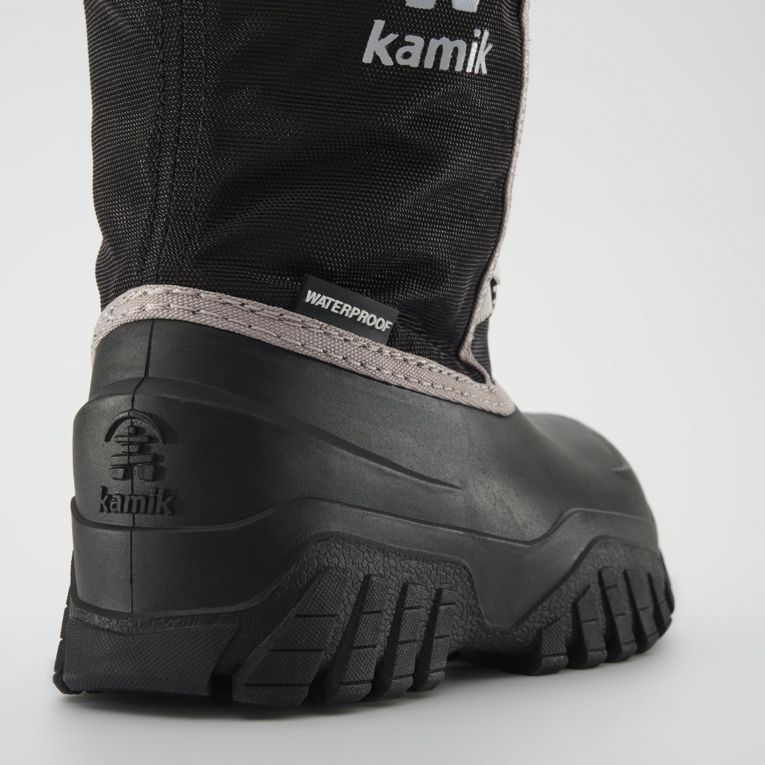Black-Charcoal : Freezie Kids Winter Boots - Close-up Back View
