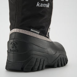 Black-Charcoal : Freezie Kids Winter Boots - Close-up Back View
