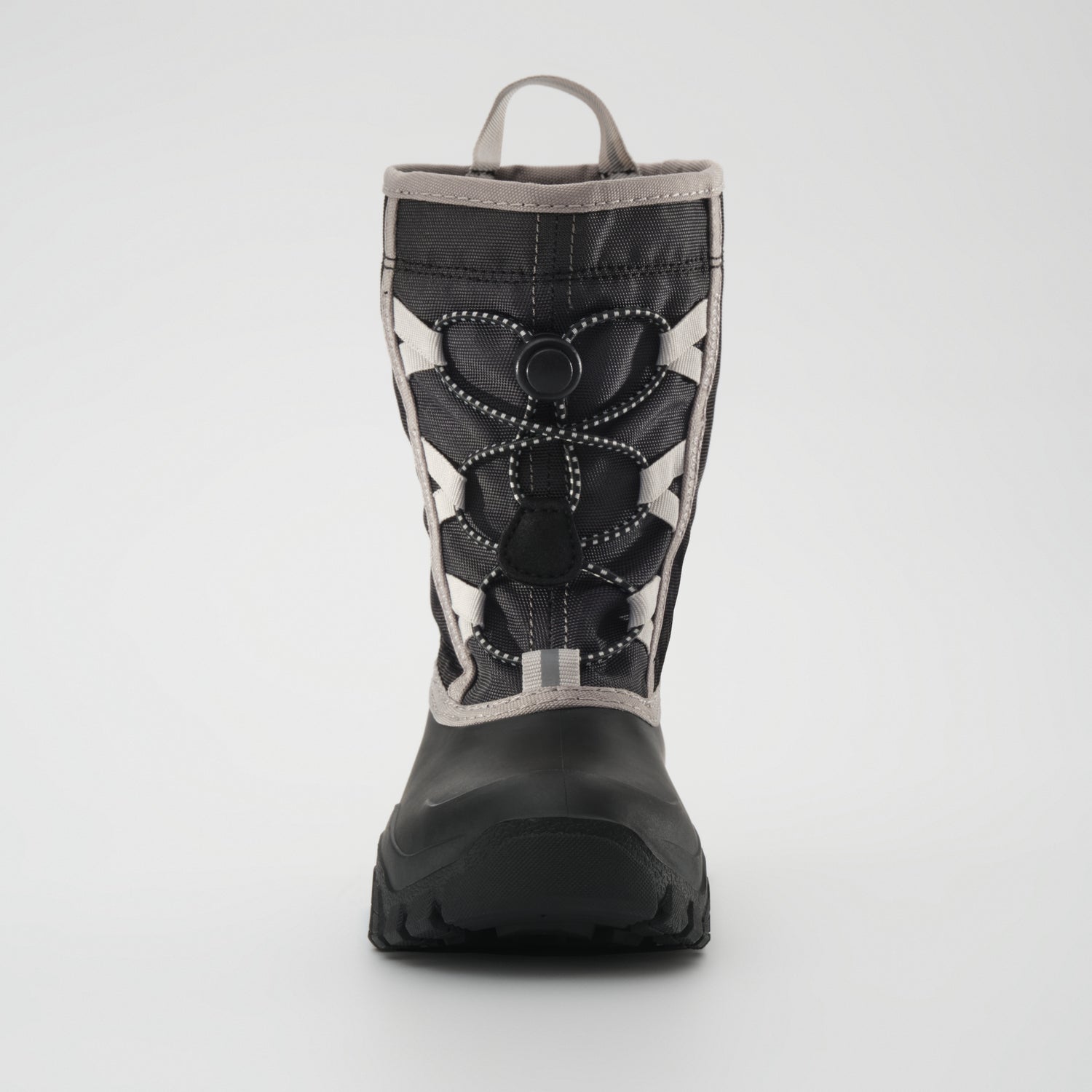 Black-Charcoal : Freezie Kids Winter Boots - Front View