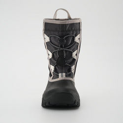 Black-Charcoal : Freezie Kids Winter Boots - Front View