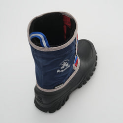 Navy-Red : Freezie Kids Winter Boots - Three-Quarter Top View