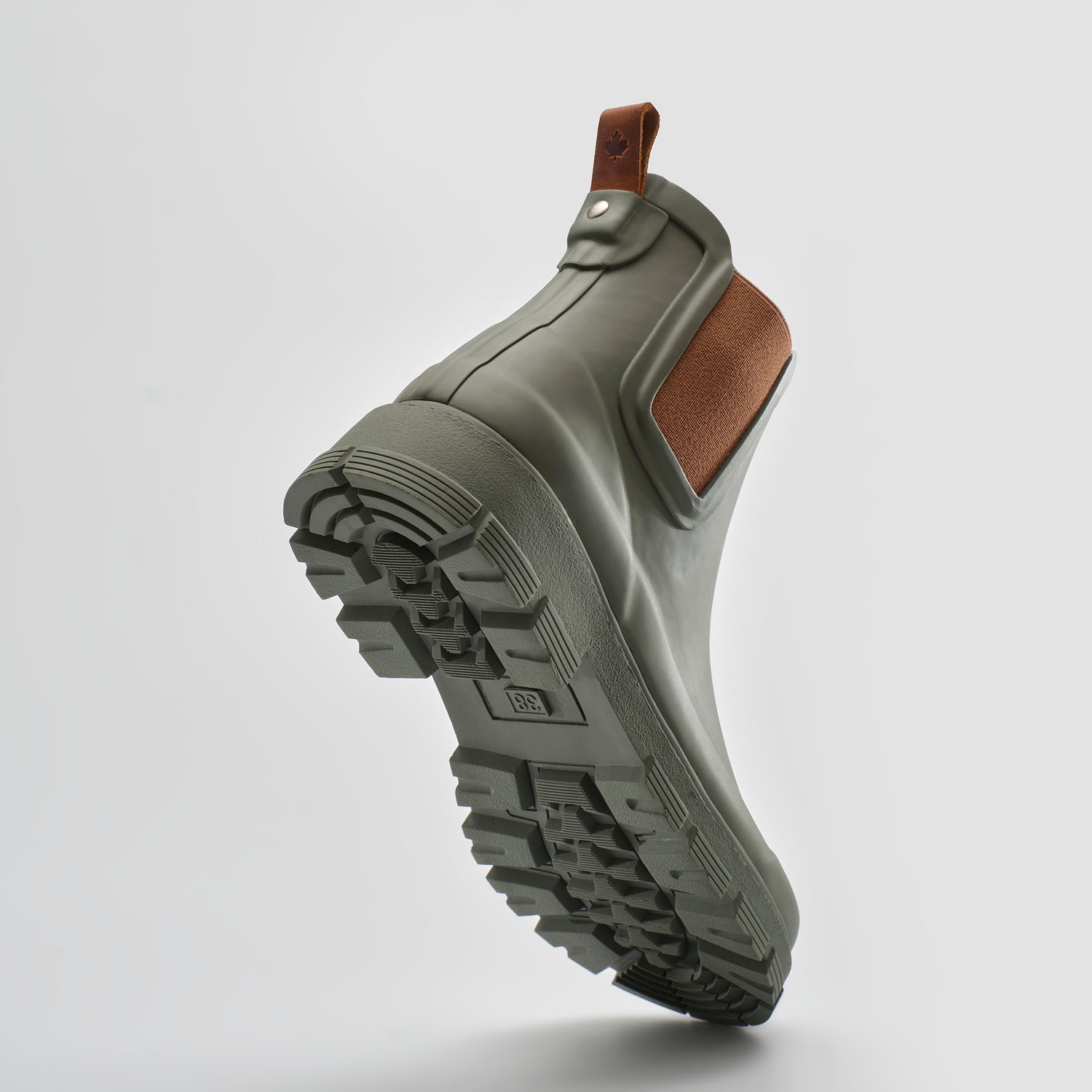 Khaki : Hailee Women's Rain Boots - Outsole View