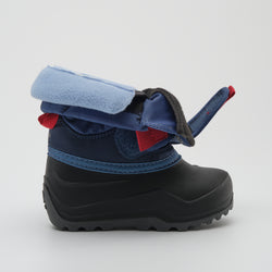 Light Navy : Hibou Toddlers Winter Boots - Open Side View
