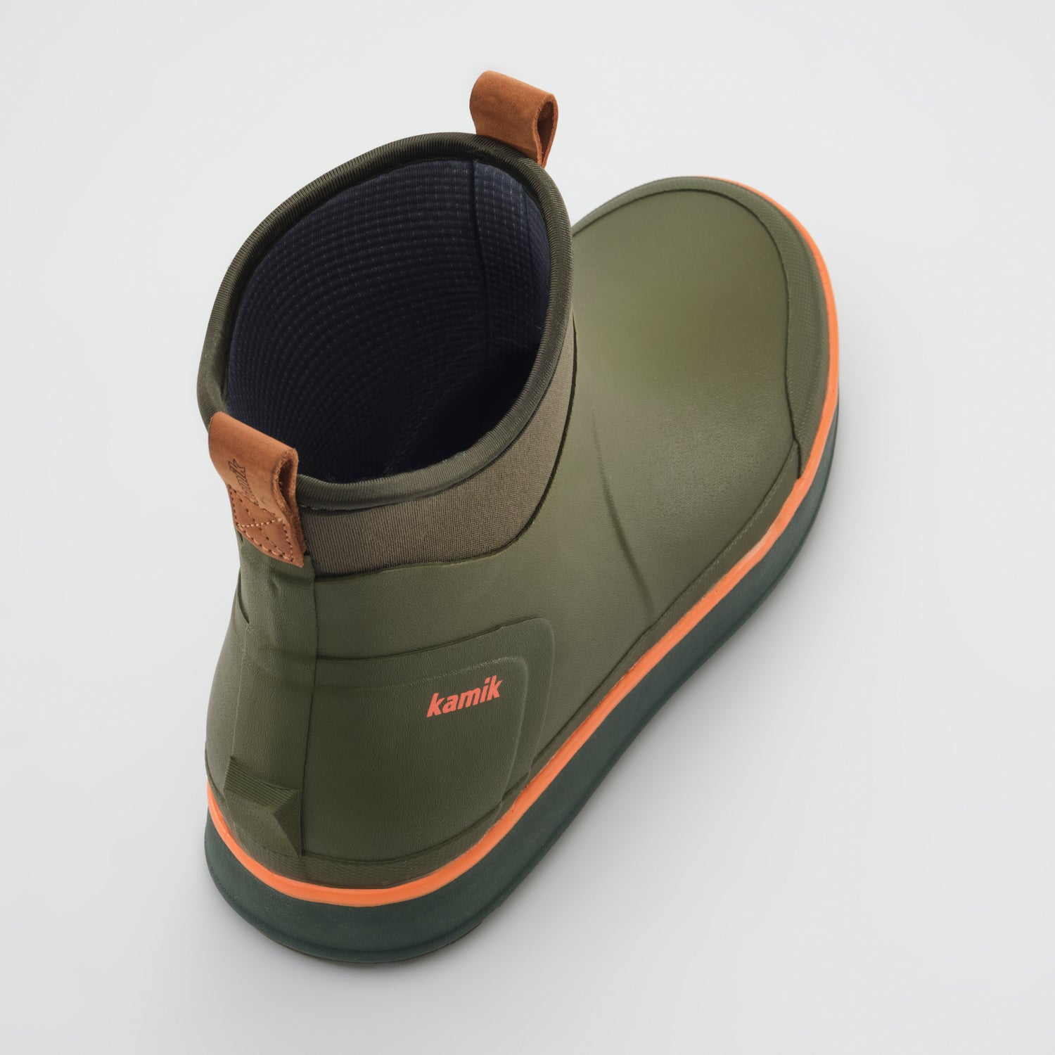 Dark Olive : Lowtide Men's Rain Boots - Three-Quarter Back View