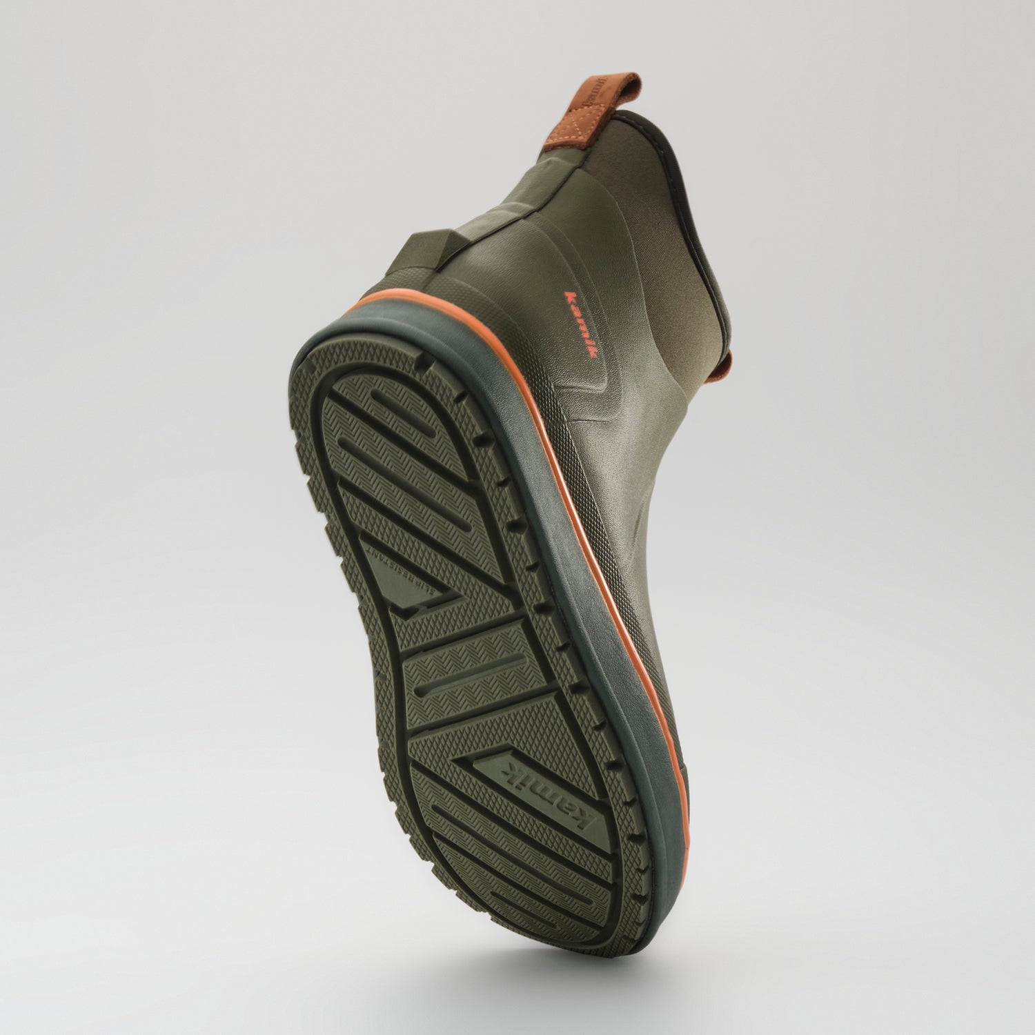 Dark Olive : Lowtide Men's Rain Boots - Outsole View