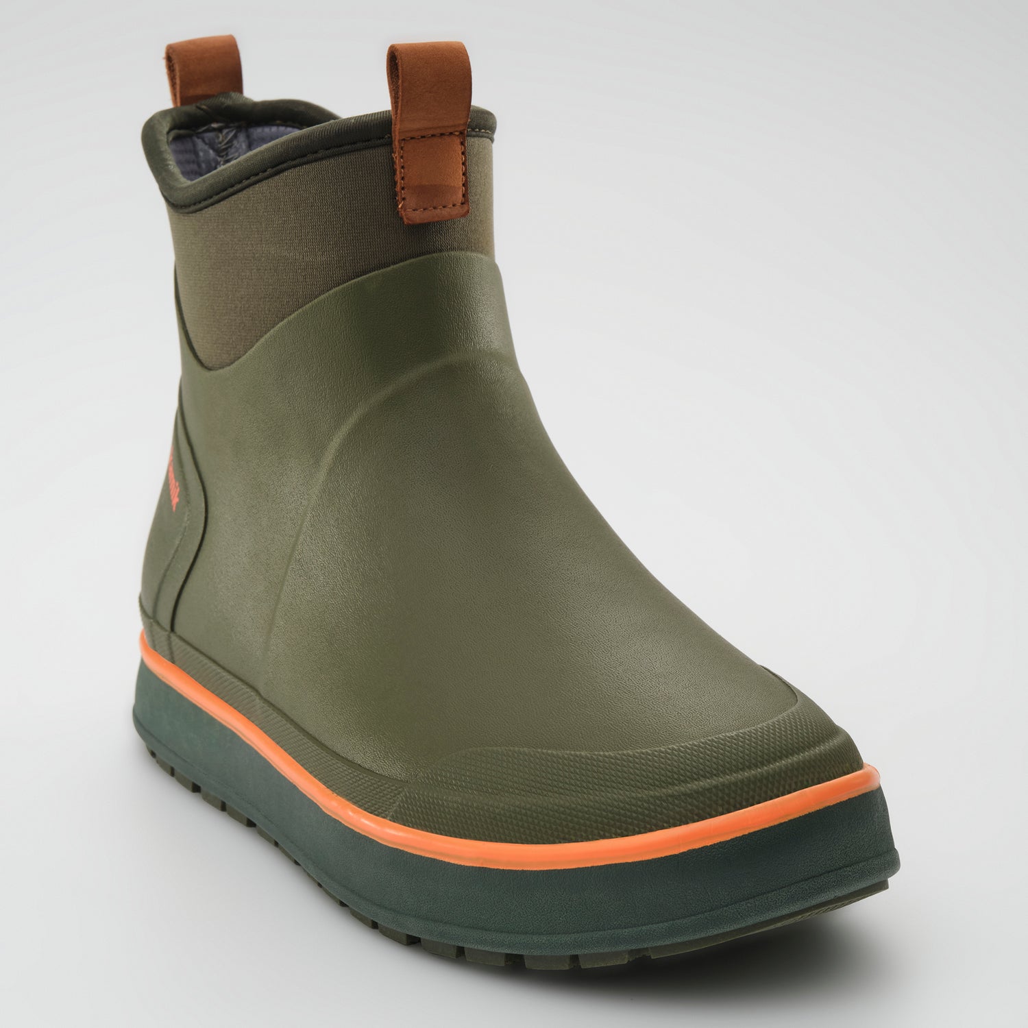 Dark Olive : Lowtide Men's Rain Boots - Three-Quarter Front View