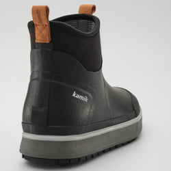 Black : Lowtide Men's Rain Boots - Three-Quarter Back View