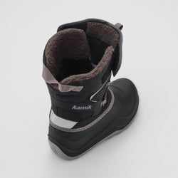 Black : Luke EZ Kids Winter Boots - Three-Quarter Back View