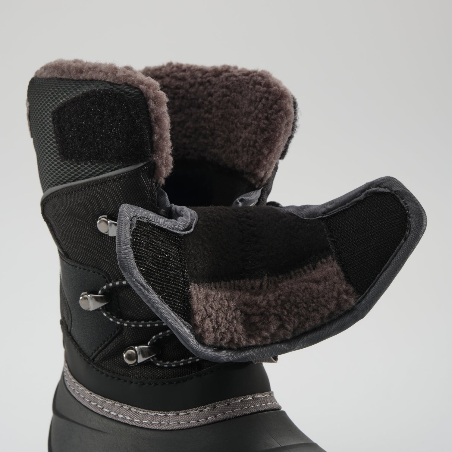 Black : Luke EZ Kids Winter Boots - EZ-ON-OFF View
