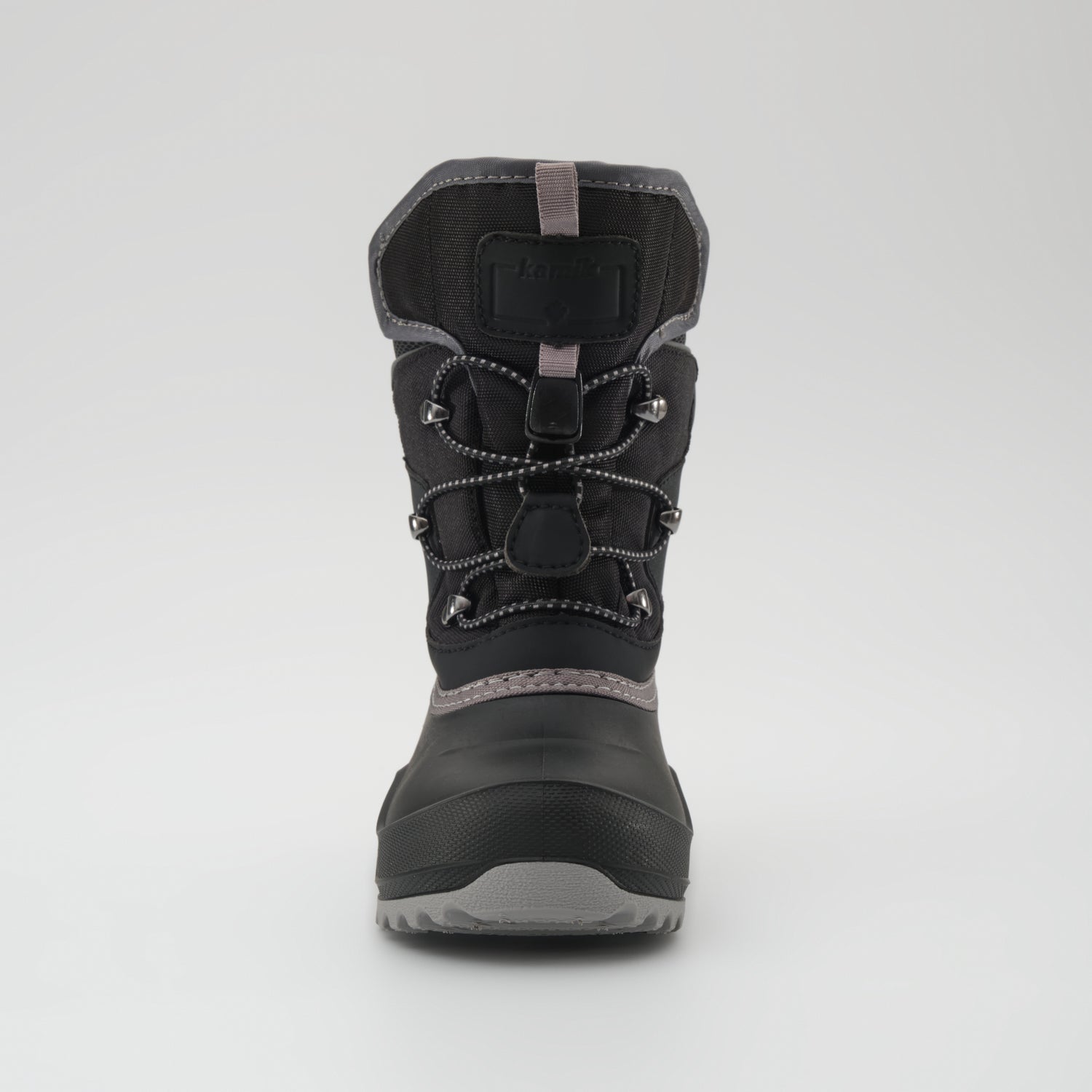 Black : Luke EZ Kids Winter Boots - Front View