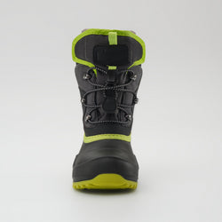 Charcoal-Lime : Luke EZ Kids Winter Boots - Front View