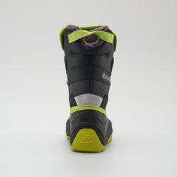 Charcoal-Lime : Luke EZ Kids Winter Boots - Back View