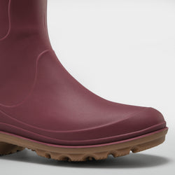 Burgundy : Miranda Women's Rain Boots - Side View Close-up