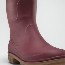 Burgundy : Miranda Women's Rain Boots - Three-Quarter View Close-up
