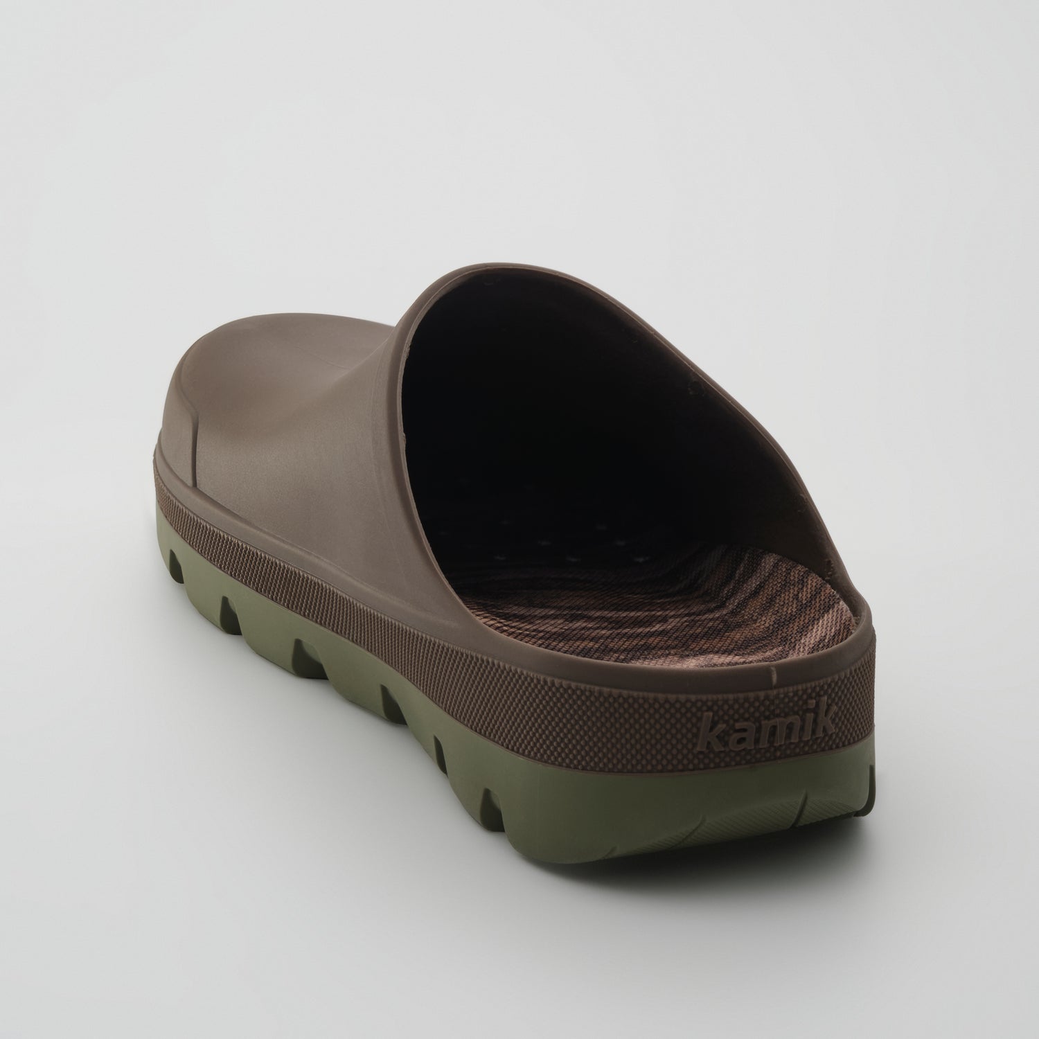 Brown : Nova Unisex Comfort Clogs - Three-Quarter Back View