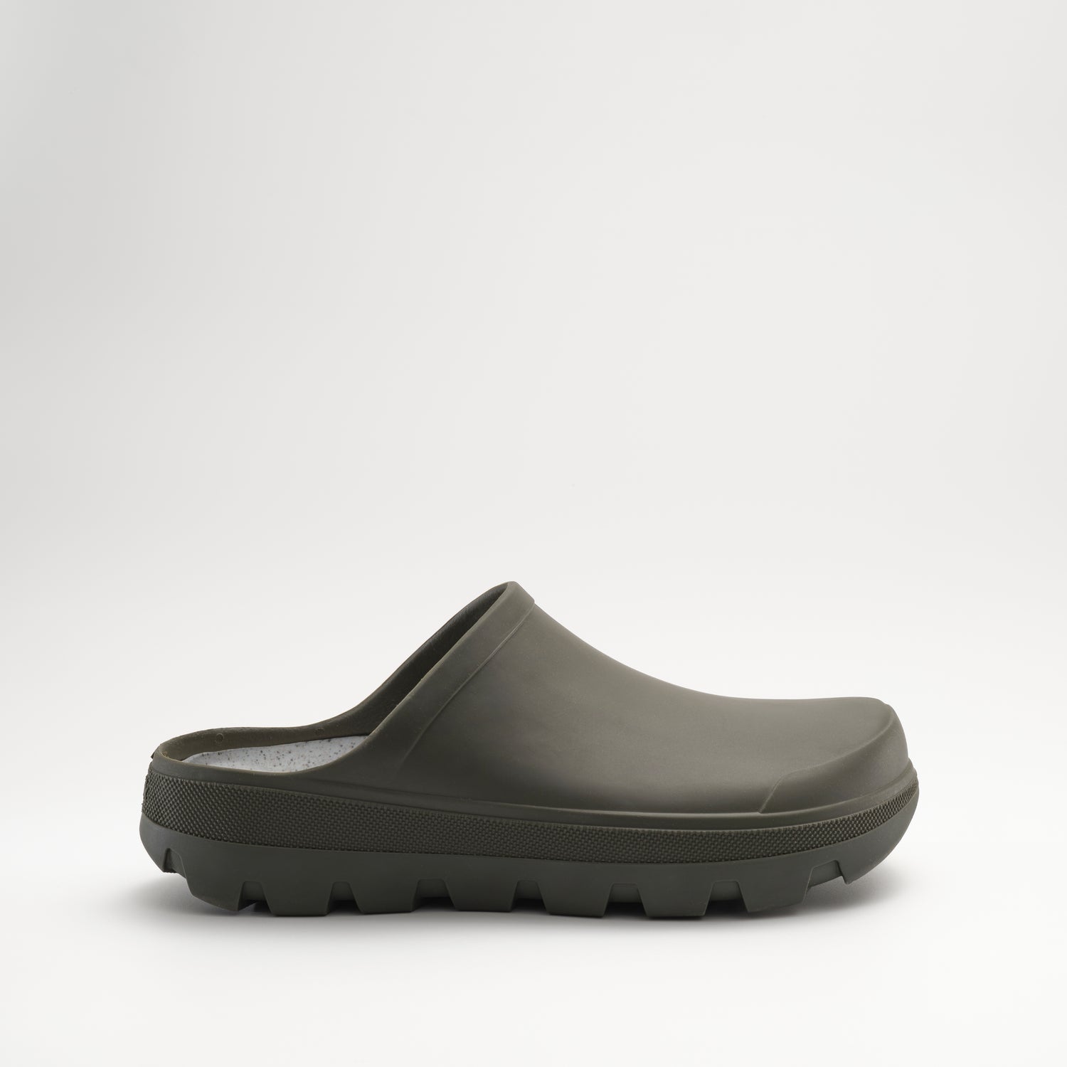 Dark Olive : Nova Unisex Waterproof Clogs - Side View