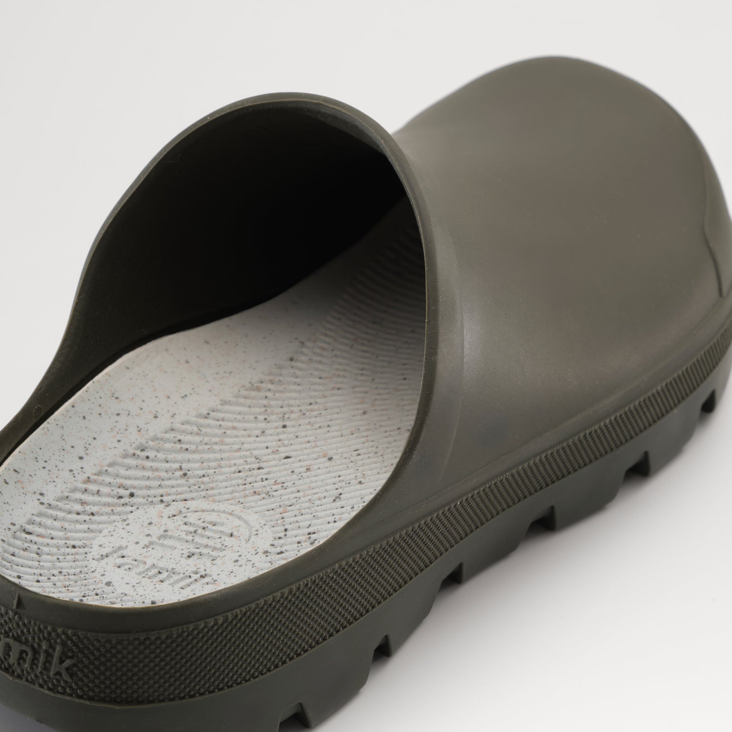 Dark Olive : Nova Unisex Waterproof Clogs - Three-Quarter Back View