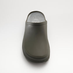 Dark Olive : Nova Unisex Waterproof Clogs - Front View