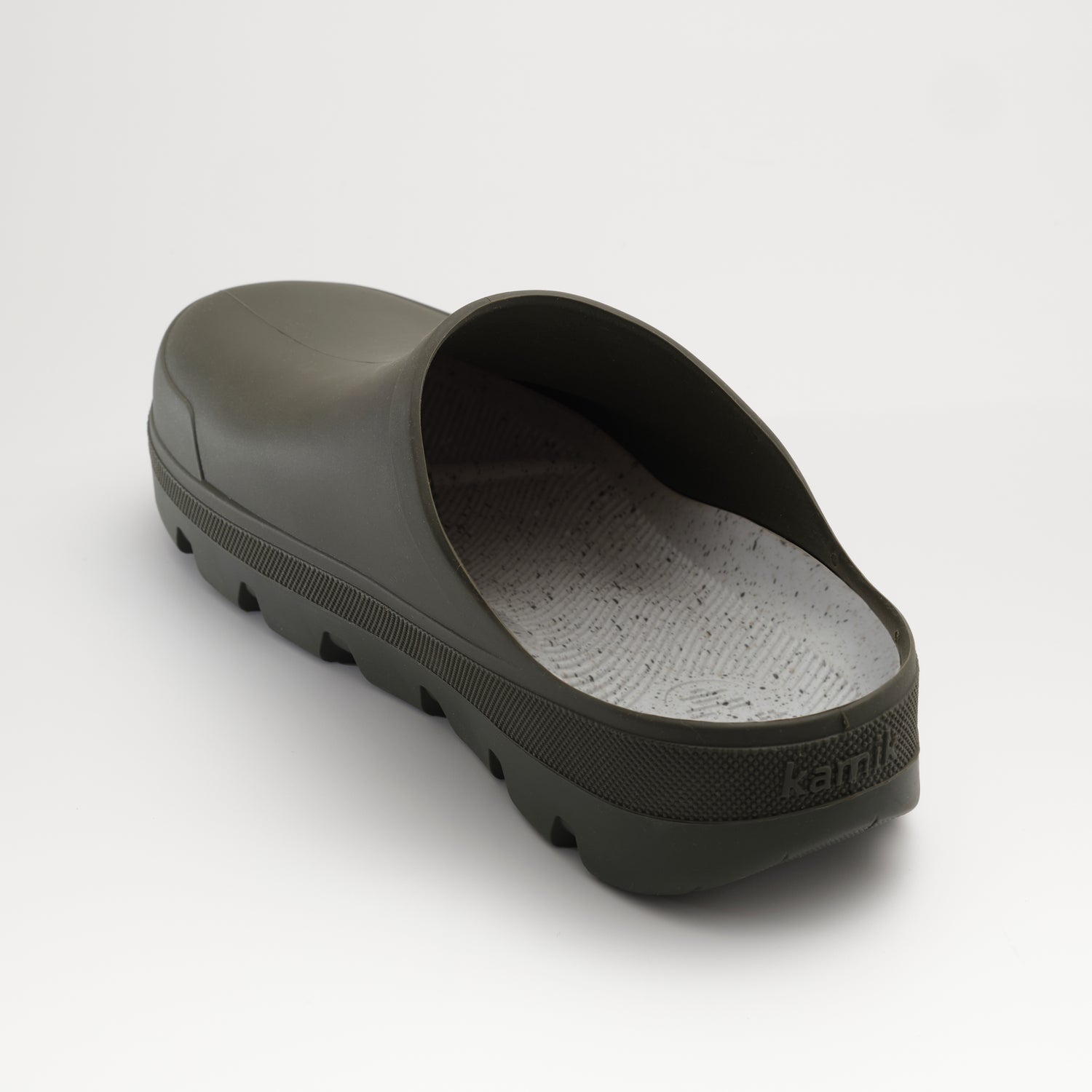 Dark Olive : Nova Unisex Waterproof Clogs - Back View