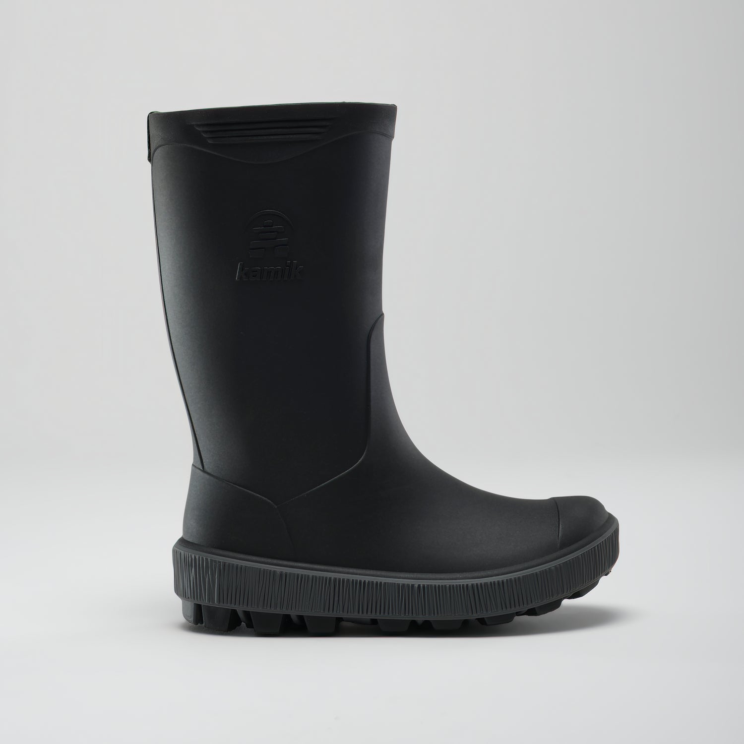 Black-Charcoal : Riptide Kids' Rain Boots - Side View