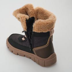 Black-Brown : Seeker F Kids Winter Boots - Zipper View