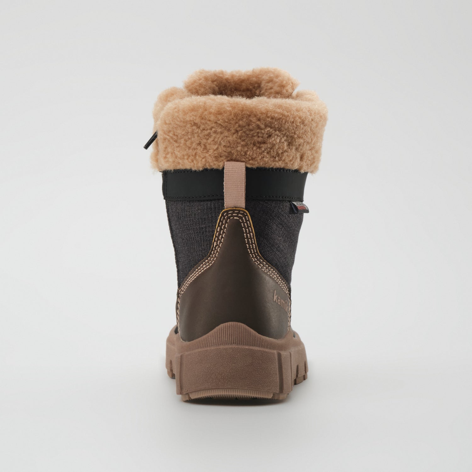 Black-Brown : Seeker F Kids Winter Boots - Back View
