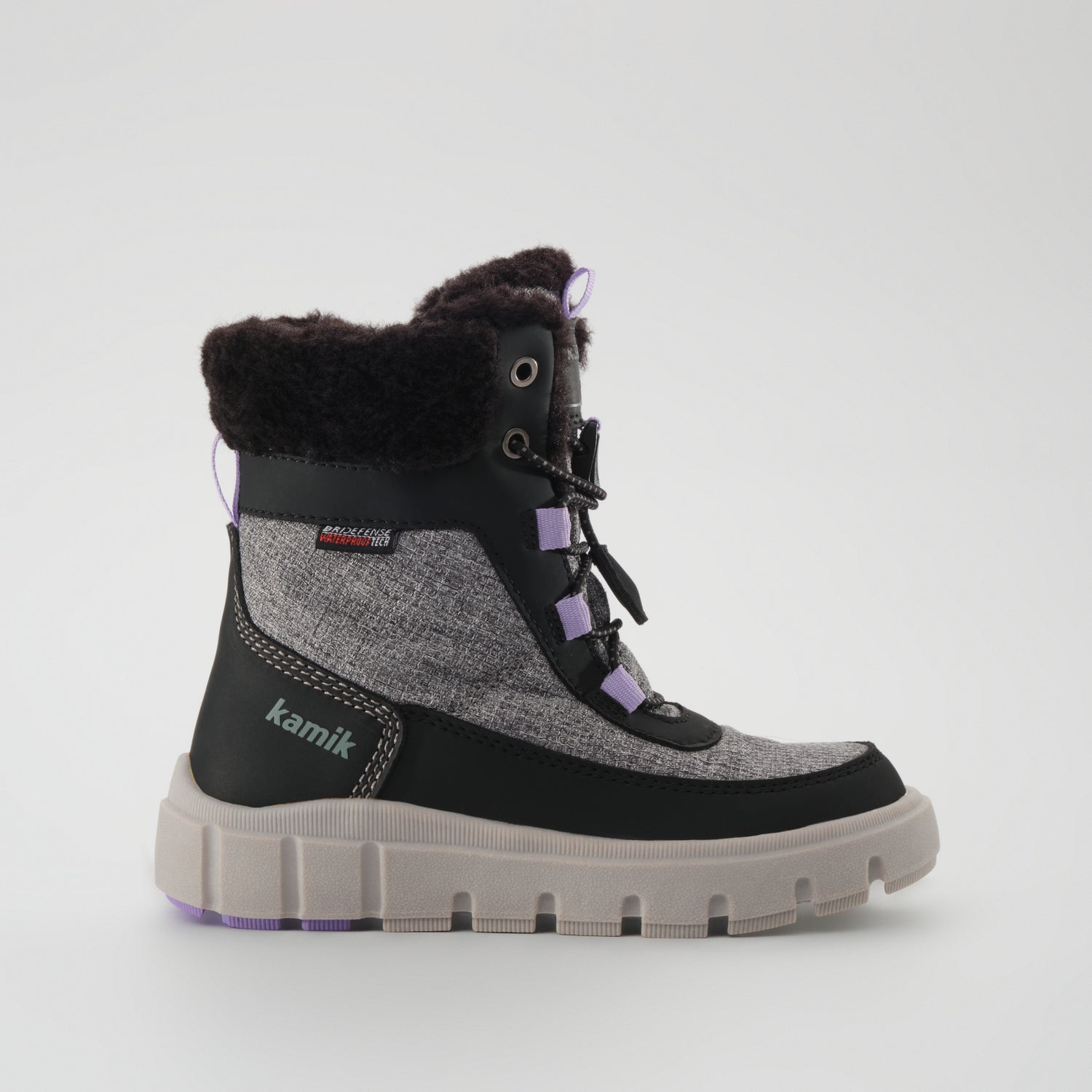 Charcoal : Seeker F Kids Winter Boots - Side View