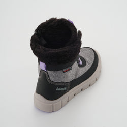 Charcoal : Seeker F Kids Winter Boots - Three-Quarter Back View