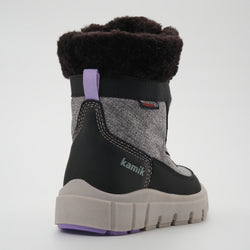 Charcoal : Seeker F Kids Winter Boots - Three-Quarter Back View