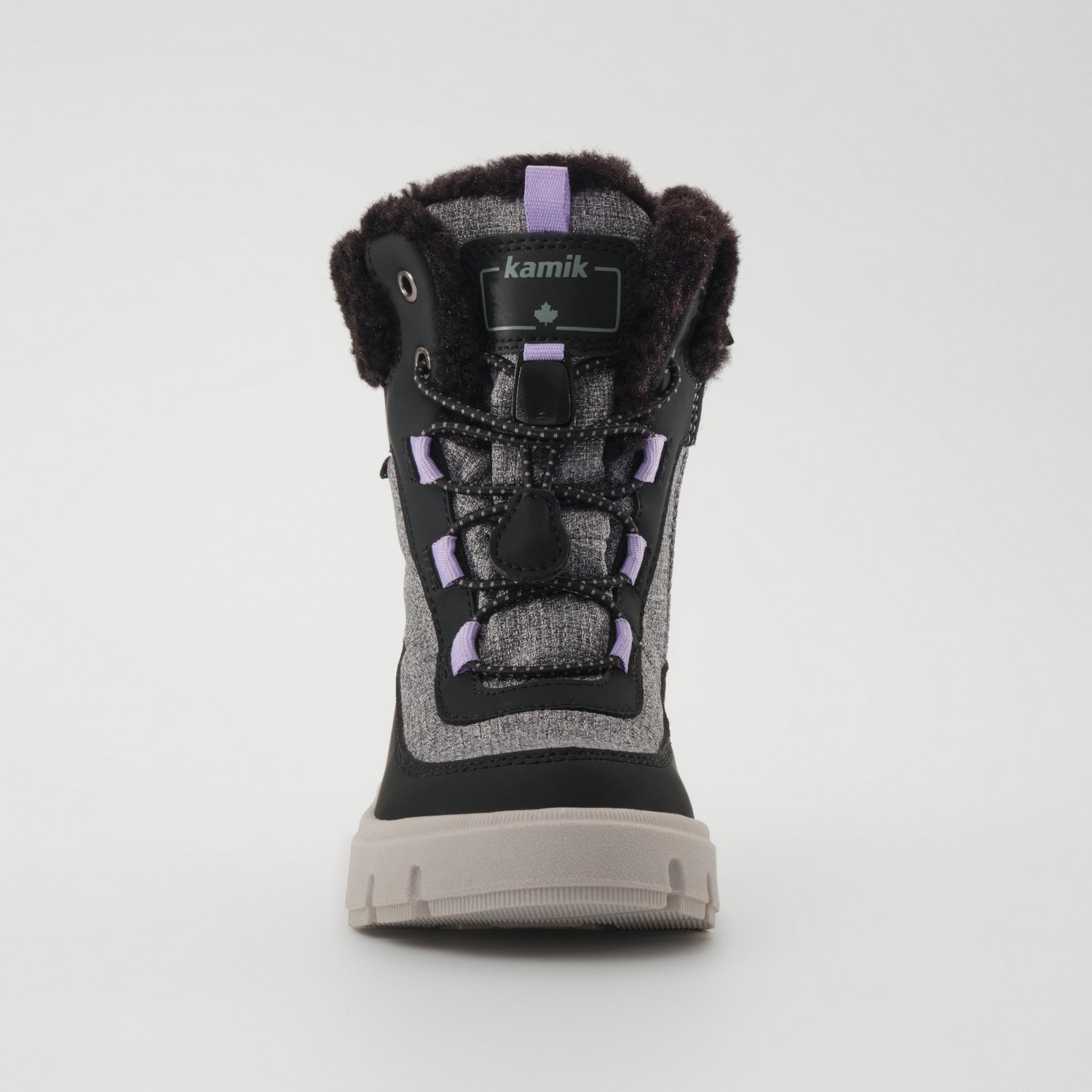 Charcoal : Seeker F Kids Winter Boots - Front View