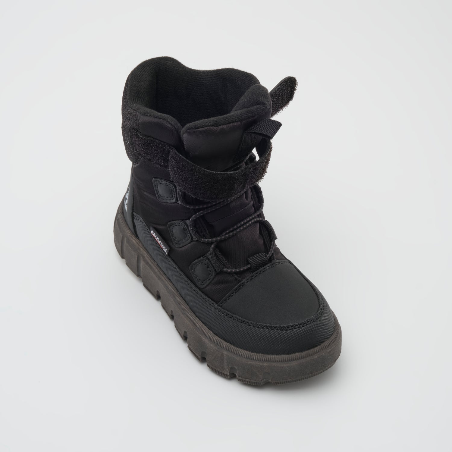 Black : Seeker Kids Winter Boots - Three-Quarter Front View