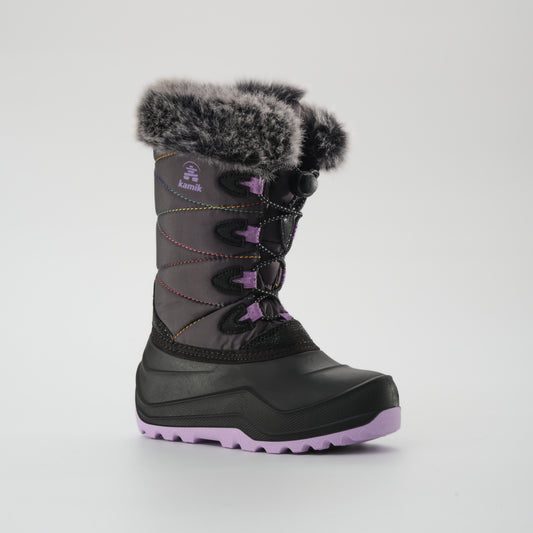 Charcoal-Purple : Snowangel Kids Winter Boots - Main View