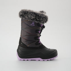 Charcoal-Purple : Snowangel Kids Winter Boots - Side View