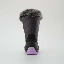 Charcoal-Purple : Snowangel Kids Winter Boots - Back View