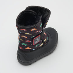 Black : Snowbug 7 Print Toddlers Winter Boots - Three-Quarter Back View