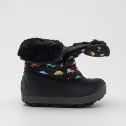 Black : Snowbug 7 Print Toddlers Winter Boots - Open Side View