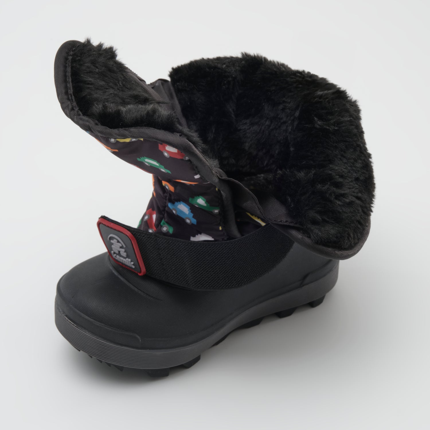 Black : Snowbug 7 Print Toddlers Winter Boots - Three-Quarter Front View
