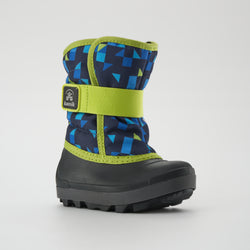 Navy-Lime : Snowbug 7 Print Toddlers Winter Boots - Main View
